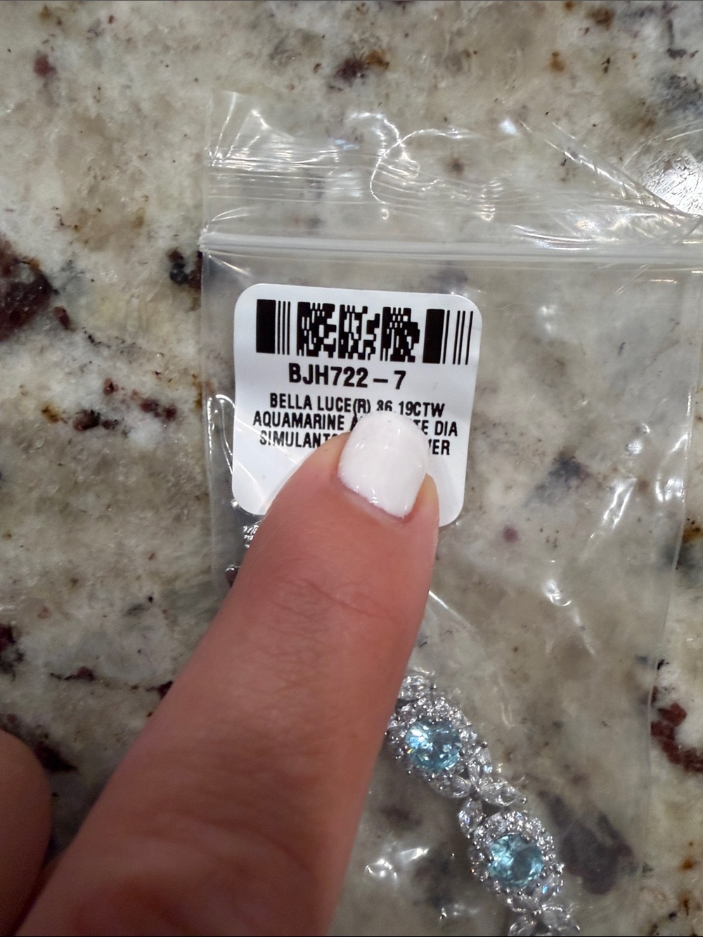 JTV Bella Luce Aquamarine and Platinum over Sterling Silver Tennis Bracelet NWOT - Picture 3 of 3